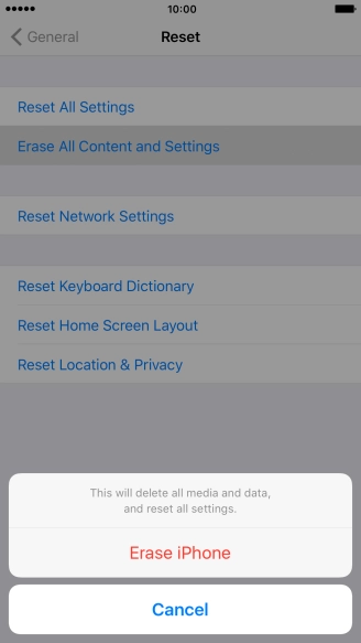 Press Erase iPhone.
