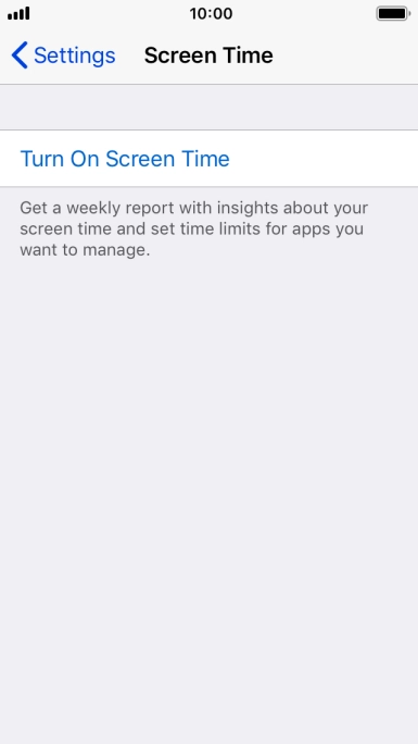 Press Turn On Screen Time.