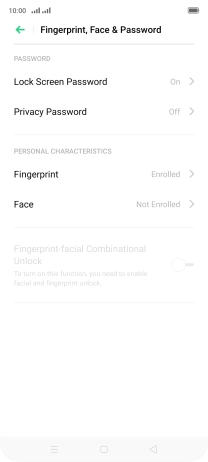 Press Lock Screen Password and key in the additional phone lock code you created earlier.