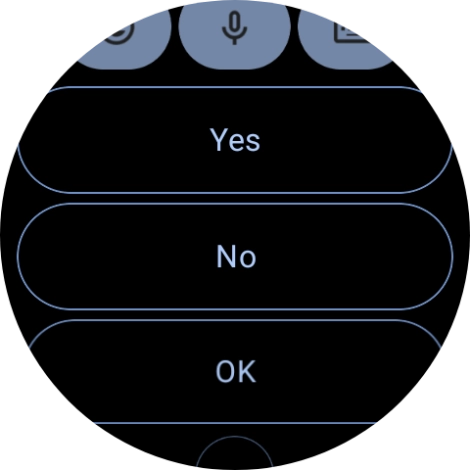 Press the required reply.