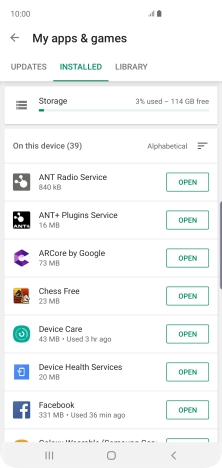 Press the required app.