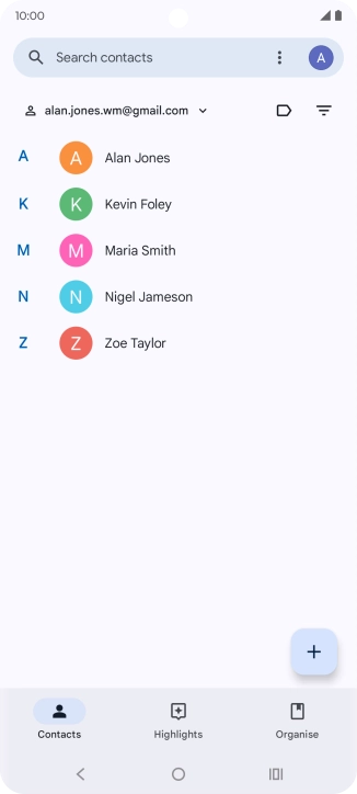 Press the new contact icon.
