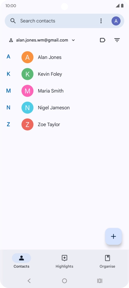 Press the new contact icon.
