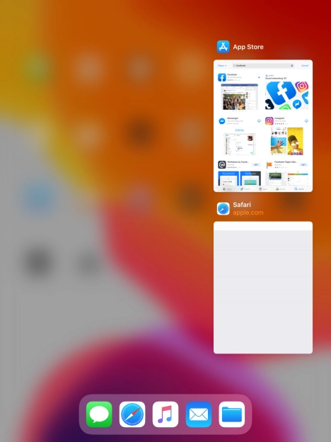 Slide upwards on the required application to end it.