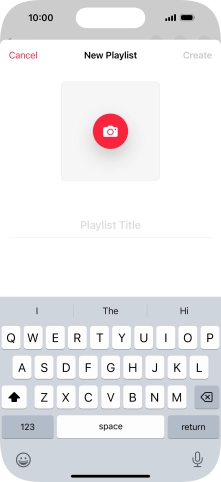 Press the text input field and key in a name for the playlist.