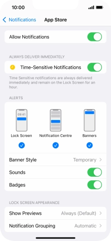 Press the indicator next to 