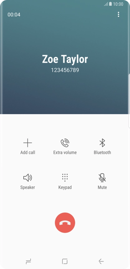 Press the end call icon.