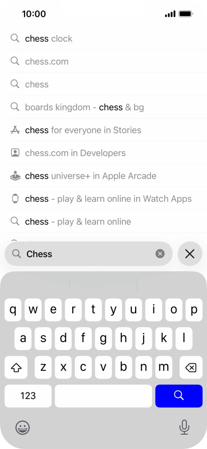 Press the search icon.