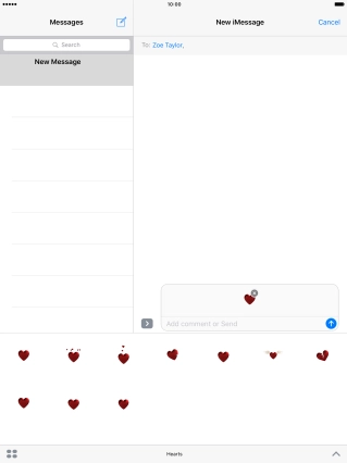 Press the send icon when you've finished your iMessage.