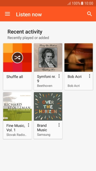 Slide your finger right starting from the left side of the screen.