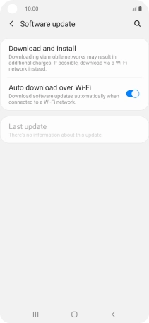 Press Download and install. If a new software version is available, it's displayed. Follow the instructions on the screen to update the phone software.