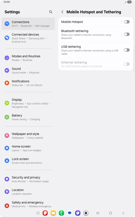 Press Mobile Hotspot.