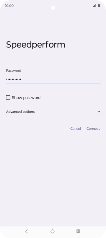 Key in the password for the Wi-Fi network and press Connect.