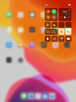 Press the required function to open an application or turn the function on or off.