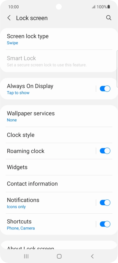 Press Screen lock type.