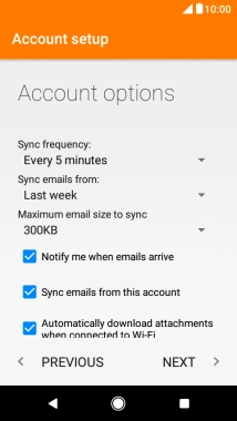 Press Notify me when emails arrive to turn the function on or off.