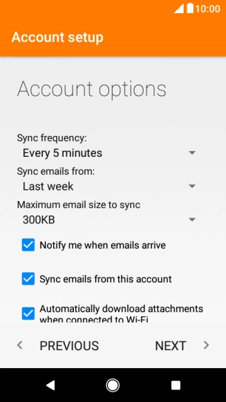 Press Notify me when emails arrive to turn the function on or off.