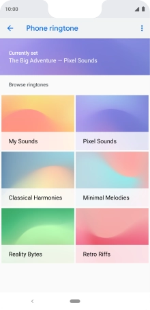 Press the required category.