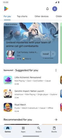 Press the profile icon.