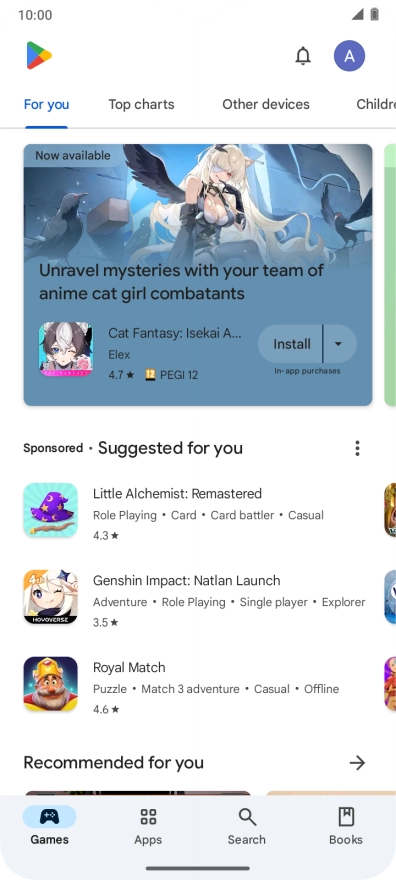 Press the profile icon.