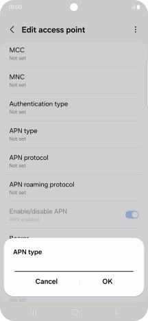 Key in default and press OK.