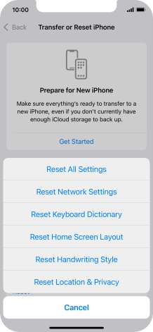 Press Reset Network Settings.