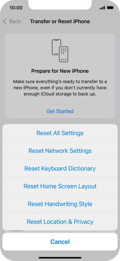 Press Reset Network Settings.