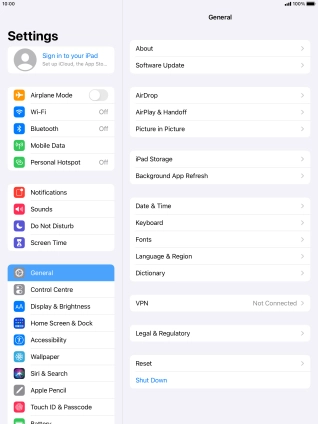 Press Sign in to your iPad.