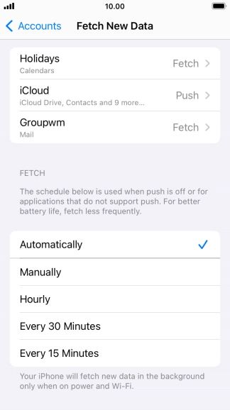 If you turn off the function, press the required setting.