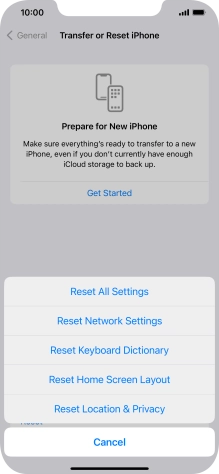 Press Reset All Settings.