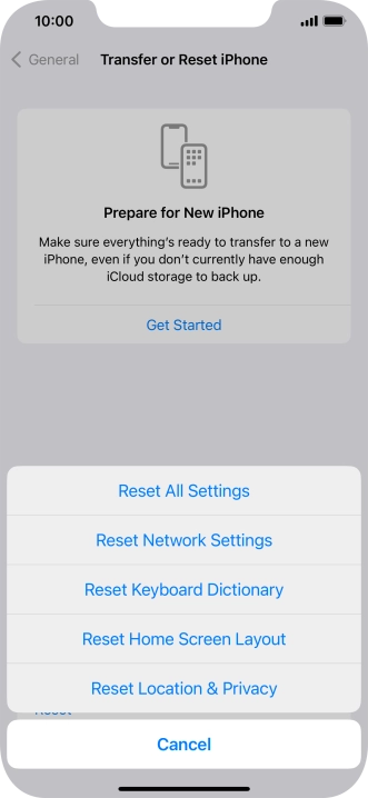 Press Reset All Settings.