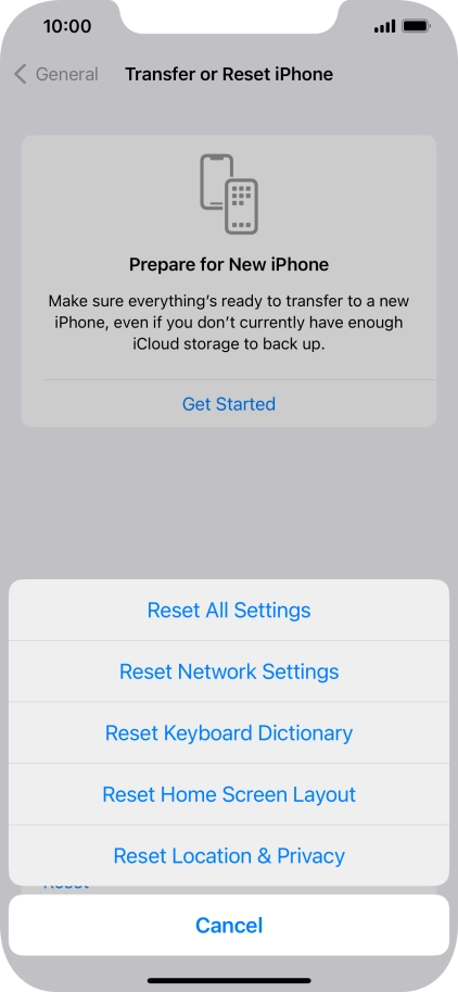 Press Reset All Settings.