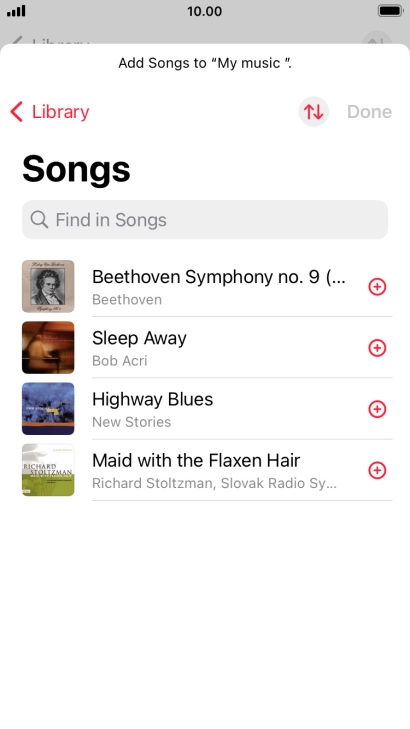 Go to the required category and press the required audio file.