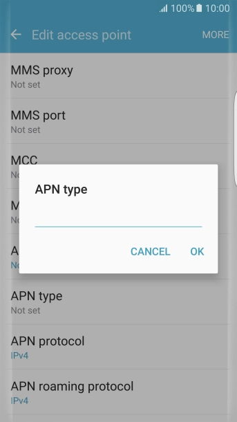 Key in default and press OK.