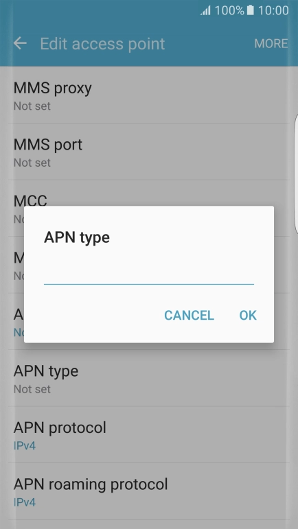 Key in default and press OK.