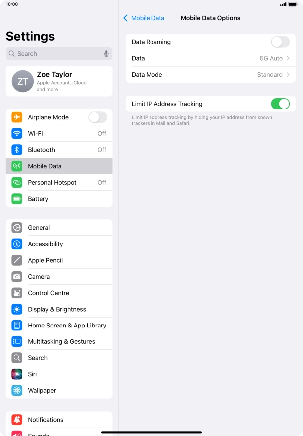 Press the indicator next to 