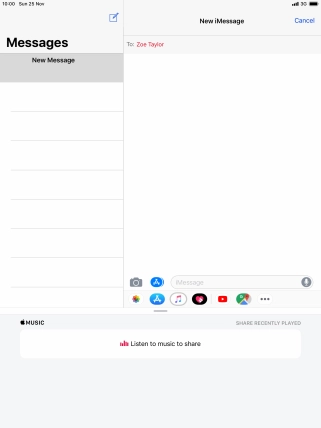 You can also send pictures, video clips, audio files and different effects in your iMessage. Follow the instructions on the screen to send your iMessage with the required content.