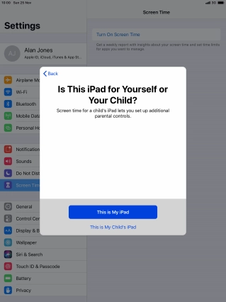 Press This is My iPad.