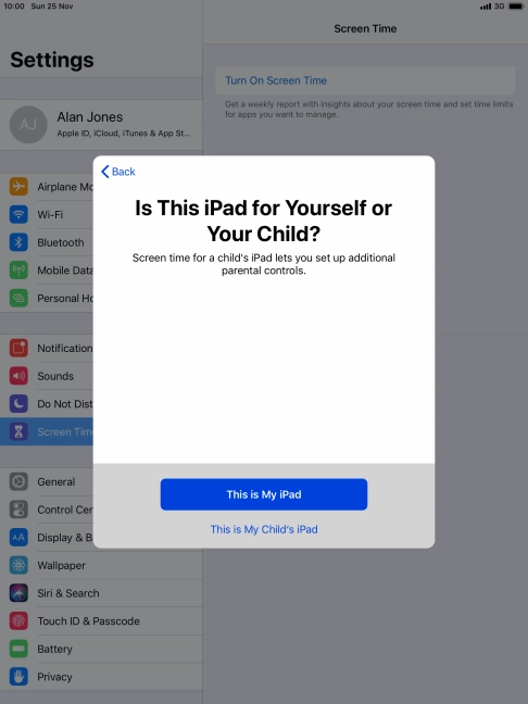 Press This is My iPad.