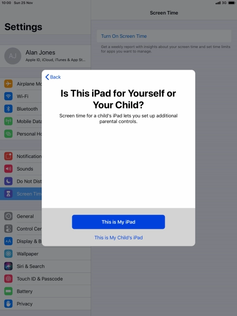 Press This is My iPad.