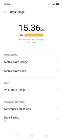 The total data usage is displayed.