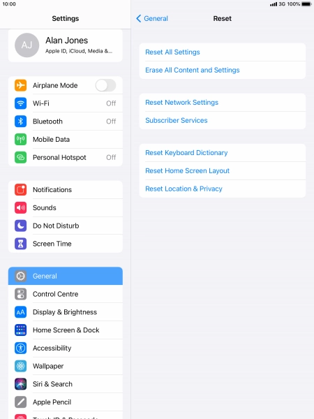 Press Reset All Settings.
