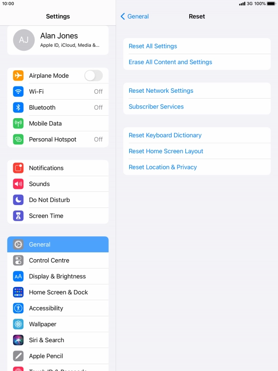 Press Reset All Settings.