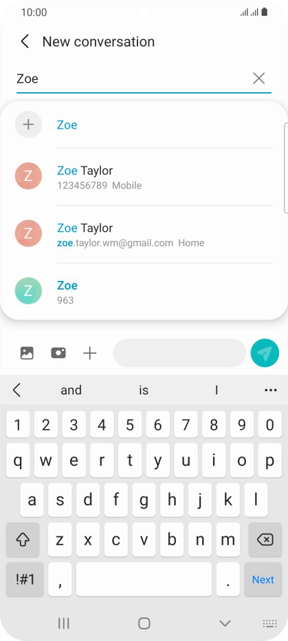 Press the required contact.