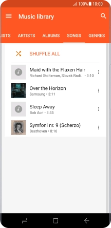 Press the required audio file.