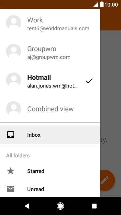 Press the account name.