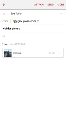 Press SEND when you've finished your email message.