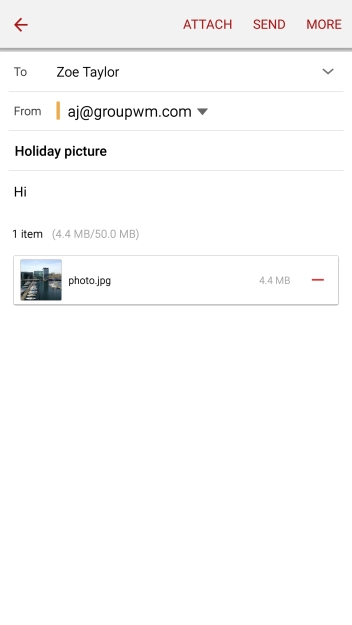 Press SEND when you've finished your email message.