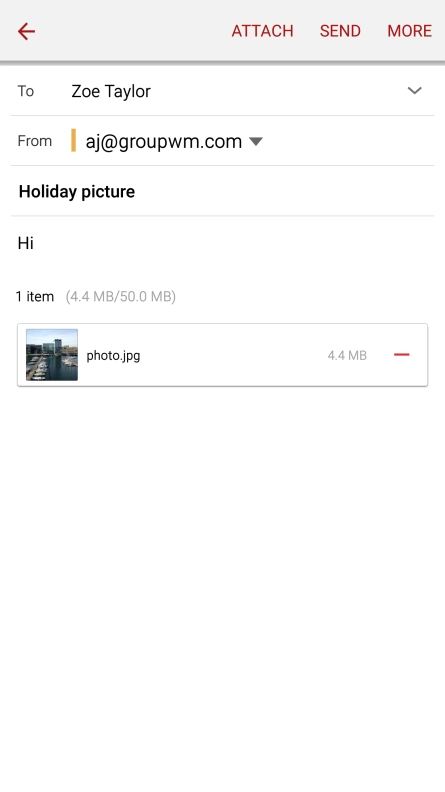 Press SEND when you've finished your email message.