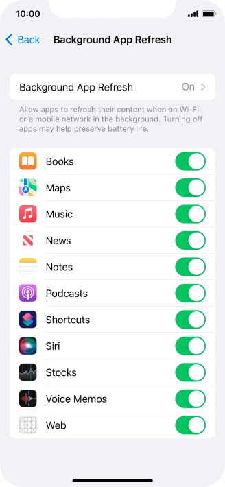 Press Background App Refresh.